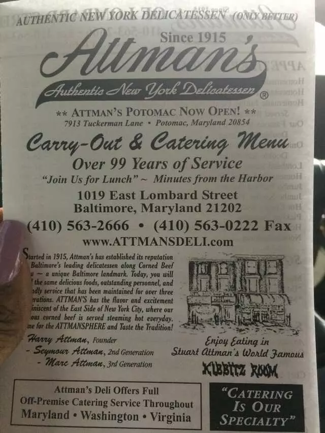 Attman’s Authentic New York Delicatessen