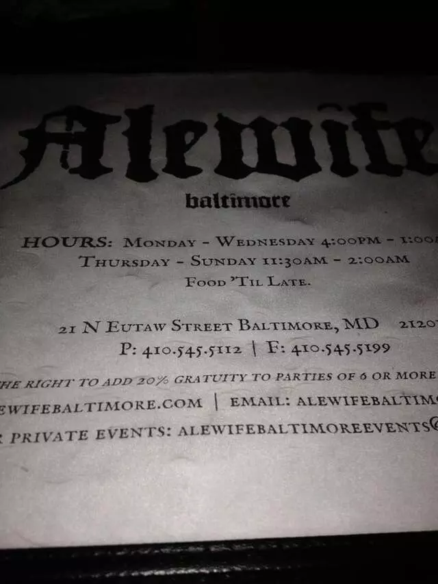 Alewife Baltimore