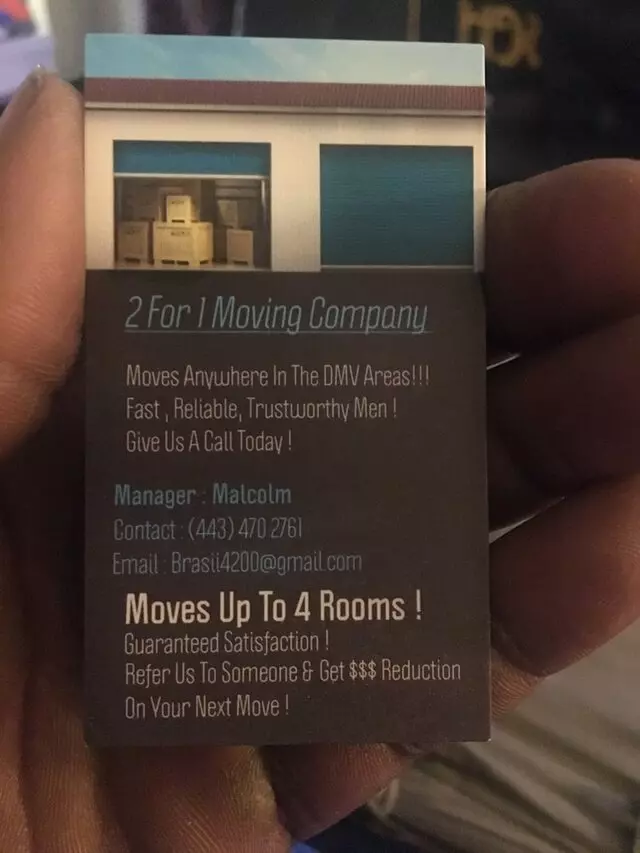 2 For 1 Moving Company